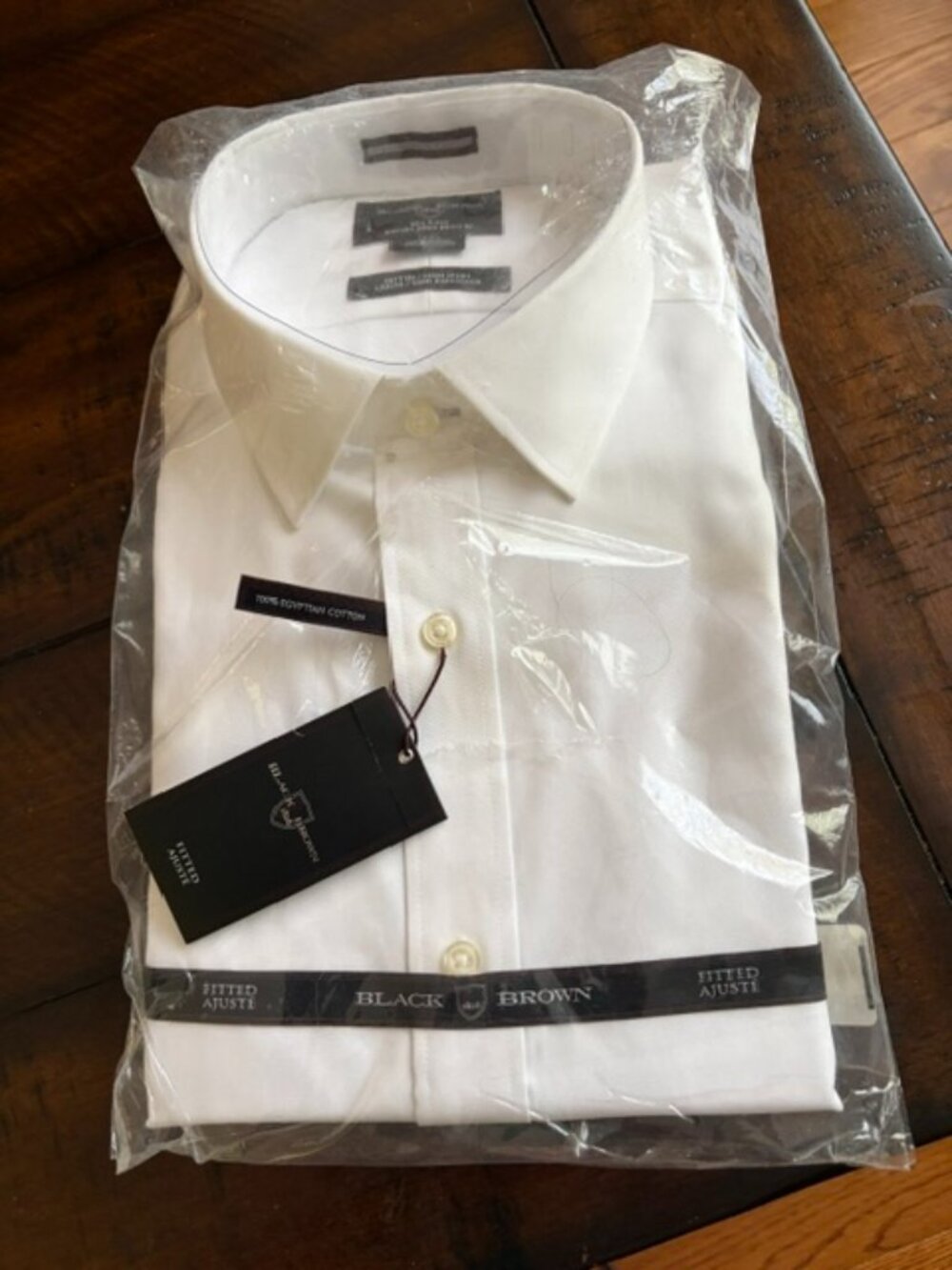 'Black Brown 1826' 100% Egyptian Cotton Dress Shirt size 17 34